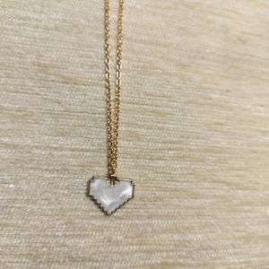 White Heart Necklace 💞 High Quality 🩷