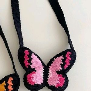 crochet Butterfly Sling Bag