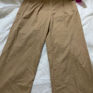 Zara Wide Leg High Waisted Tan Trouser