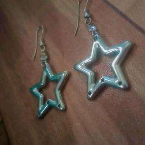 Star Shape Silver Earrings