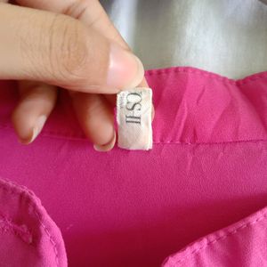 Rose pink coquettecore solid top(women)