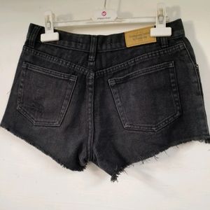 Charcoal Black Denim Shorts