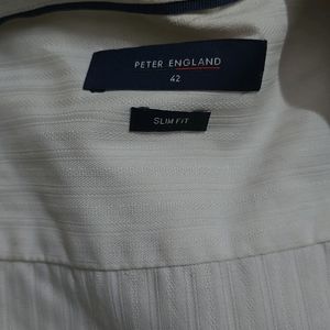 Peter England Cotton White Shirt