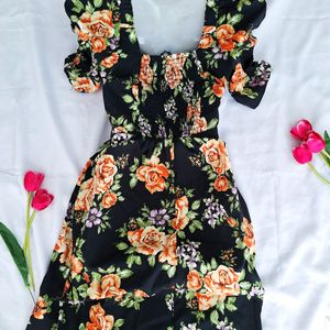 Beautiful Black Floral Maxi Dress