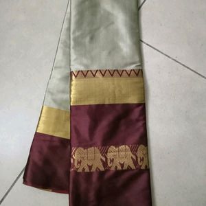 Cotton Aura Silk Saree With Blouse