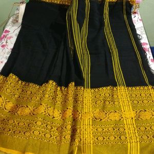 Black And Yellow Saree