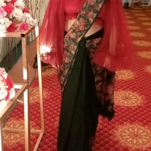 Ballon Blouse With Ready To Wear Saree