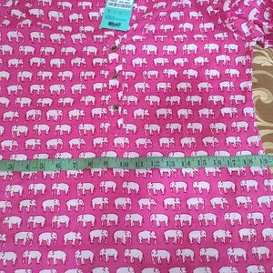 Light Weight Cotton Cambric Elephant Print Kurta