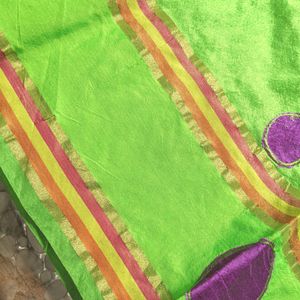 Parrot Green Silk Saree