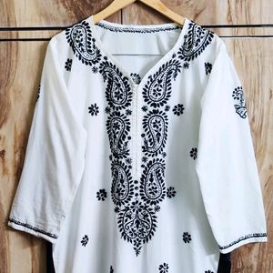 Black Chikankari Work Kurti Size-46