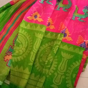 New Pure Cotton Patola Style Saree🌼