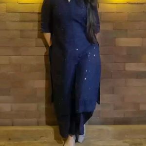 Navy Blue Libas Kurta Set