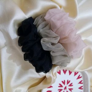 3 Organza Fluffie Scrunchies