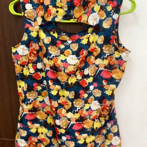 Floral Top with Cutout In the Back