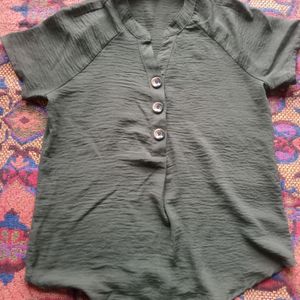 Honey By Pantaloons Olive Green Top