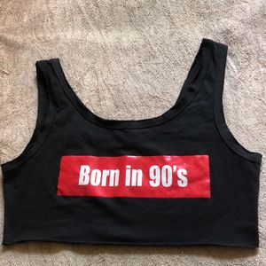 Women Black Crop Top