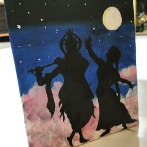 LORD KRISHNA AND RADHA CANVAS PAINTING 🎨