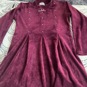 Winters Velvet Dress For Girls