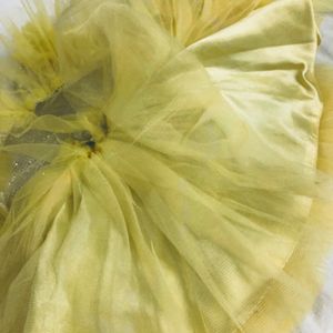 Light Yellow And Silver Party Wear Frock