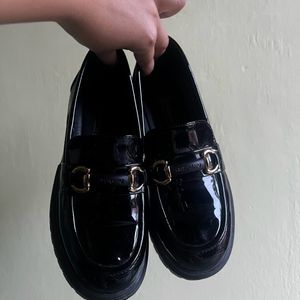 Black Heeled Loafer