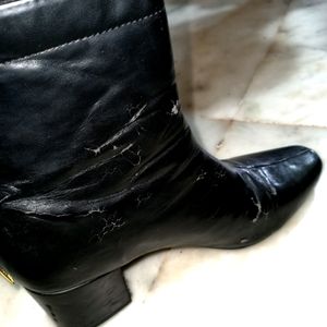 Women Heel Boots Black Used Fairly