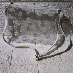 Transparent White Slingbag For Women