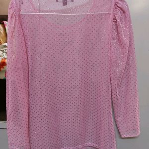 Shimmer Lavender Net Top