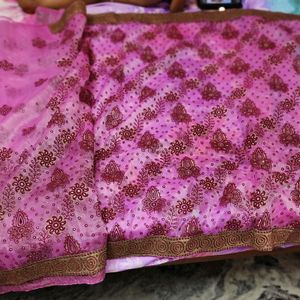 Organza Saree With Printed Design