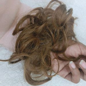 Messy Hair Brown Scrunchie