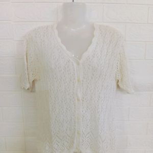 Crochet White Cardigan