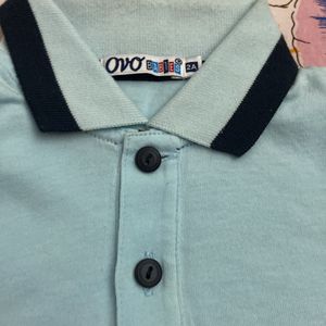 Kids Collared T-shirt - Blue