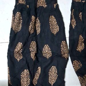 Sharara Black With Golden Prints