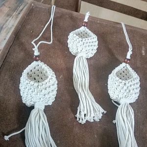 Set of 3 macrame plant and pot hanger , boho style