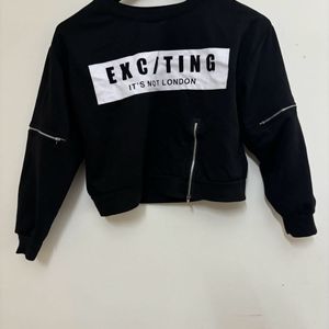 Black Crop Sweatshirt