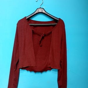 BROWN SHRUG TOP 🤎