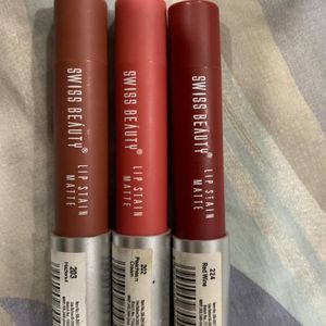 Set Of 3 Swiss Beauty Lipsticks