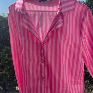 Pink Satin Shirt