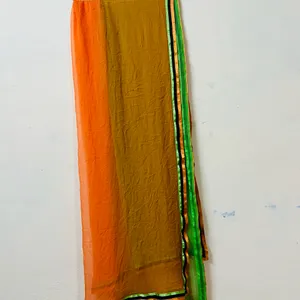 Orange And Green Dupatta For Girls