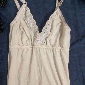 Y2k White Slip Top