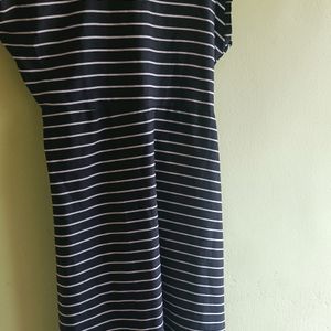 Striped Dress With Side Elastic Waist