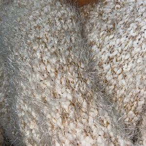 Women Crewneck Fuzzy Sweater