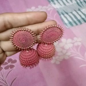 Metal Pink Jhumka