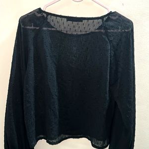 Shein Black Sheer Top