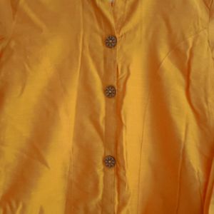 Yellow Silk Kurta Completely New