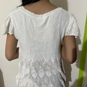 White Knit Mini Dress