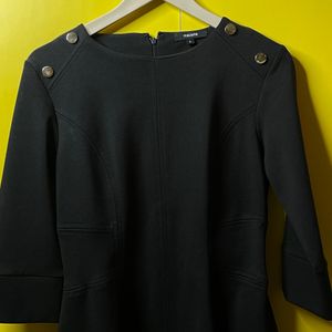 MADAME Women Black Solid Casual Dress