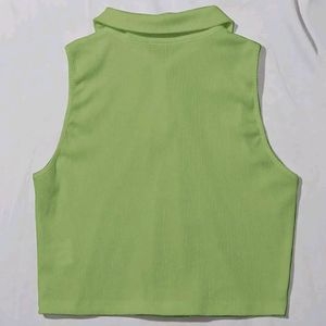 Sleeveless Green Top