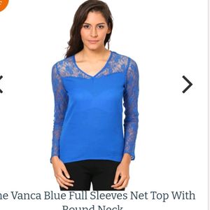 The Vanca Full Sleeves Blue Top