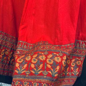 Red Kurta And Plazo Set For Women