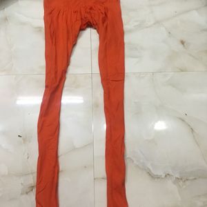 Orange Stitched Churidar Pyjami